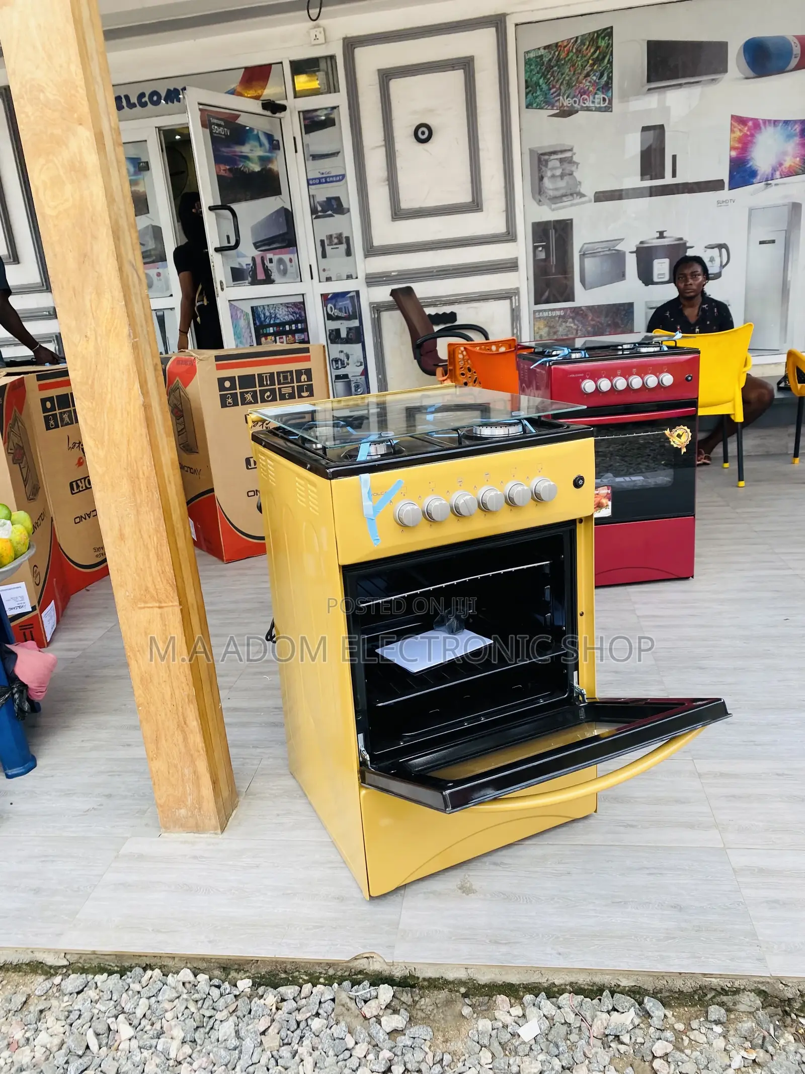 Latest Volcano 50x50 4 Gas Burner With Oven Grill(Yellow)
