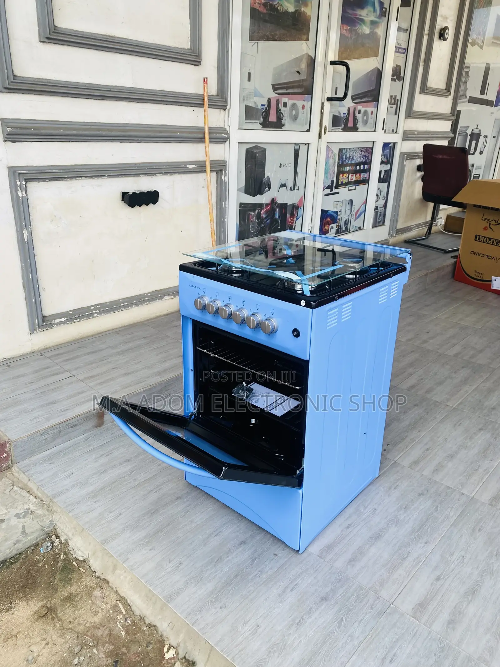 Sleek Volcano 50x50 4 Gas Burner With Oven(Blue).