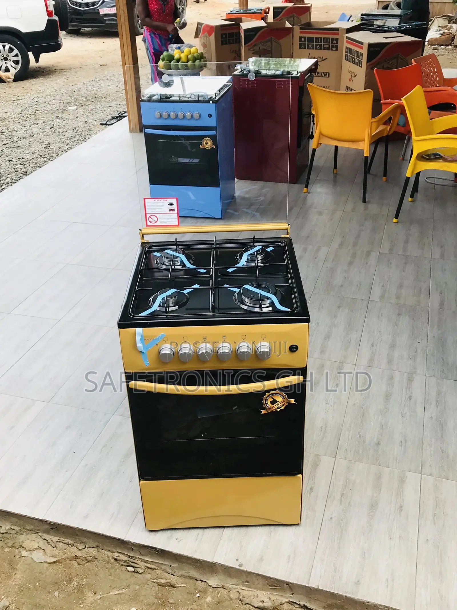 4 Gas Burner Oven With Grill 50x50 Volcano