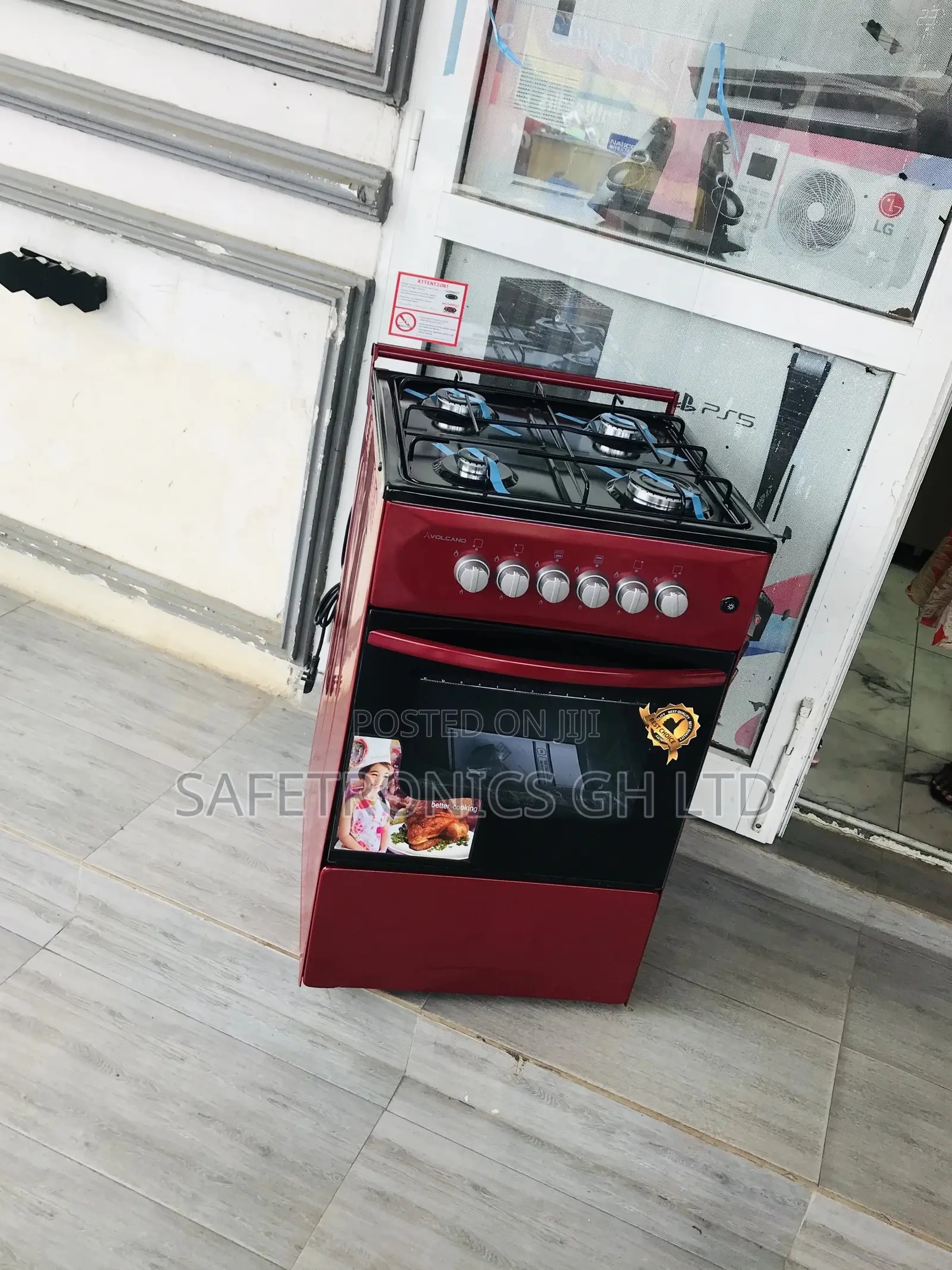 50x50 Oven With Grill Volcano Glass Lid 4 Gas Cooker
