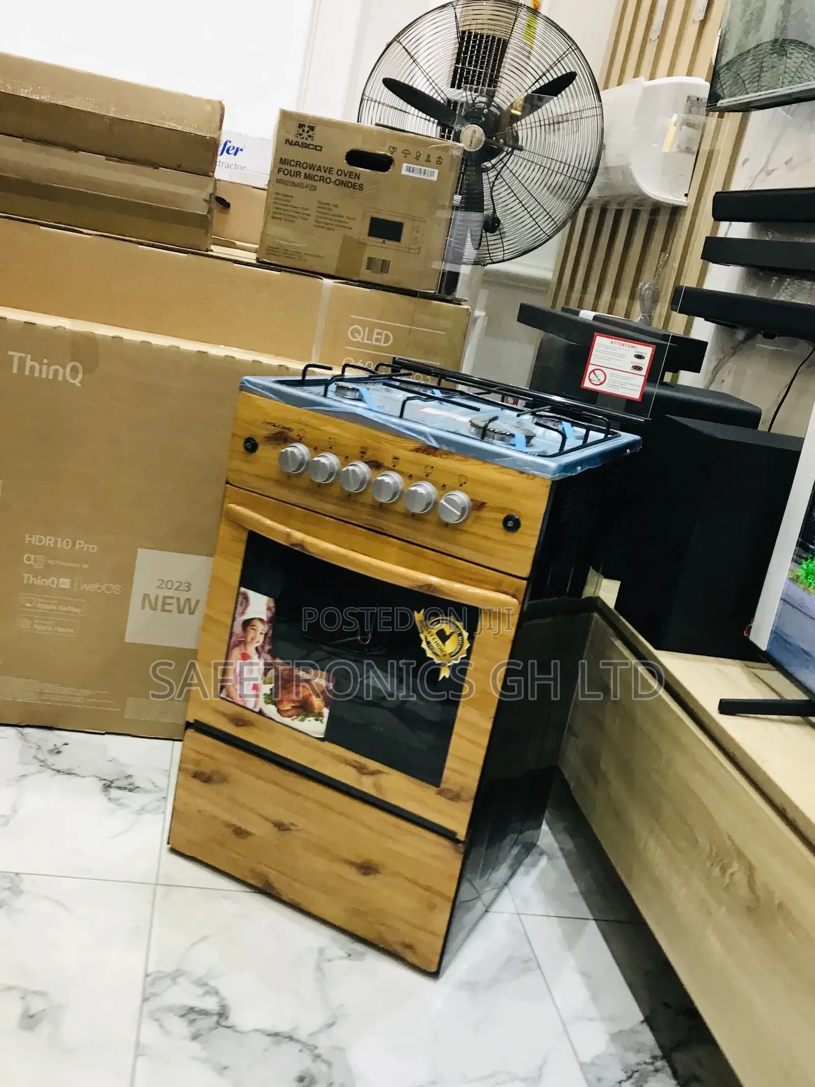 4 Cooker Gas 50x50 Oven With Grill Light Wooden