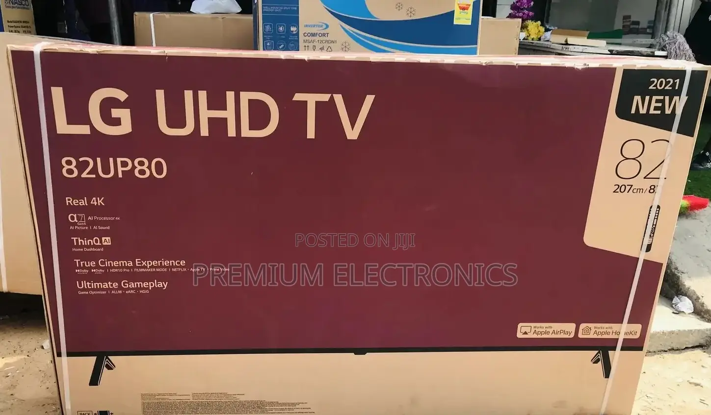 Listen. Think. Answer on This 82" 82UP80 Apple Airplay LG TV