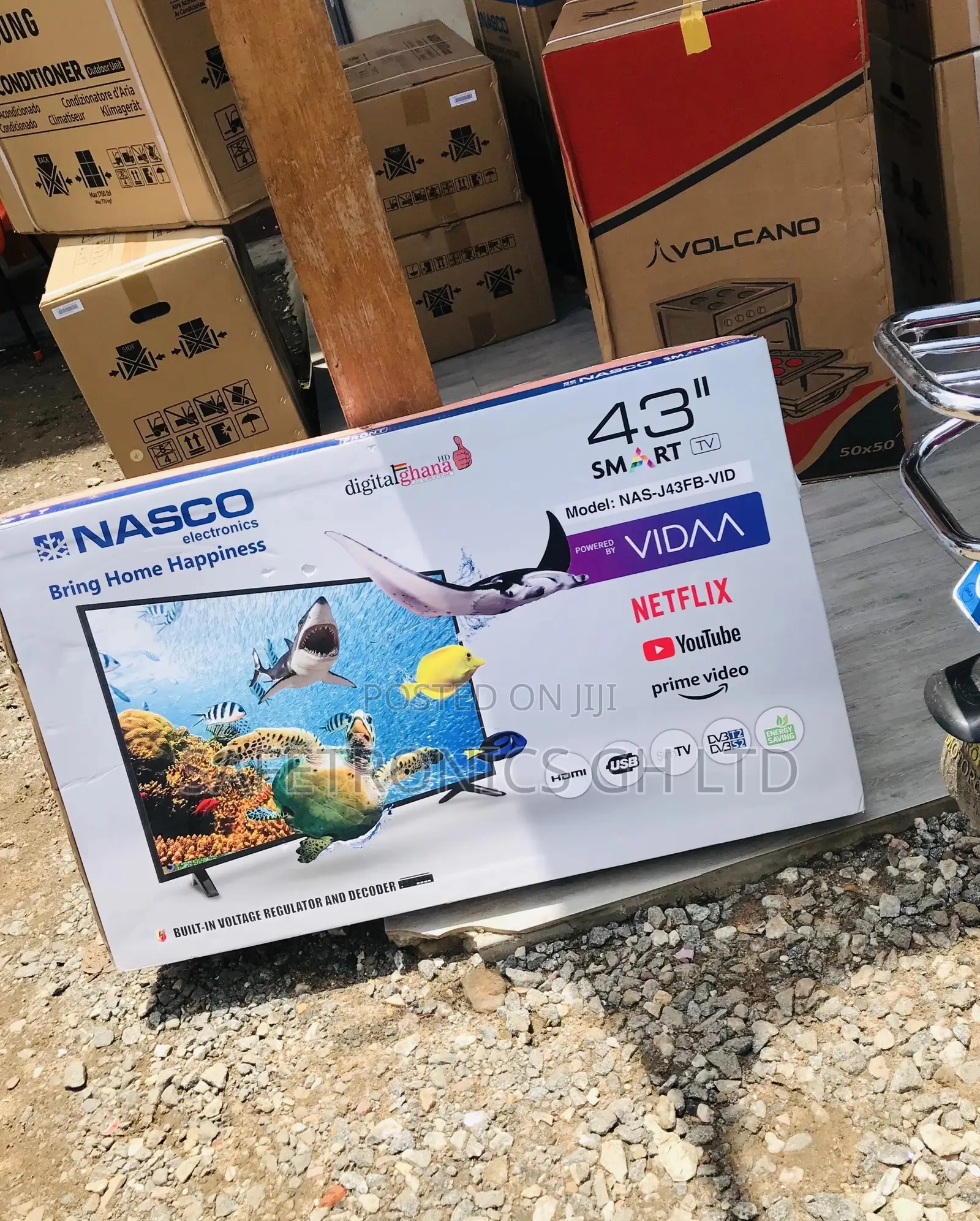 Smart Nasco 43 Inches Glossy Led Black Tv