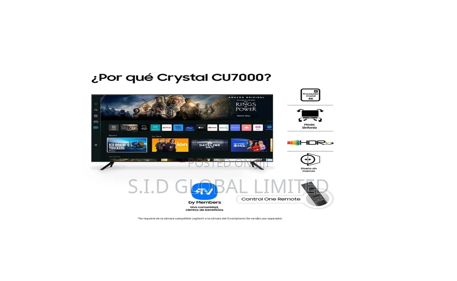 Samsung 65′′ CU7000 Crystal UHD Smart TV (