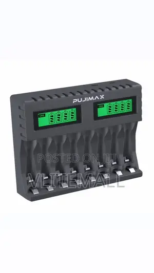 Pujimax 8-Slot LCD Intelligent Display Charger ( Aa / Aaa )