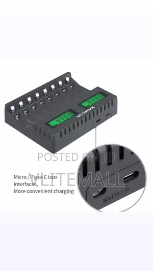 Pujimax 8-Slot LCD Intelligent Display Charger ( Aa / Aaa )