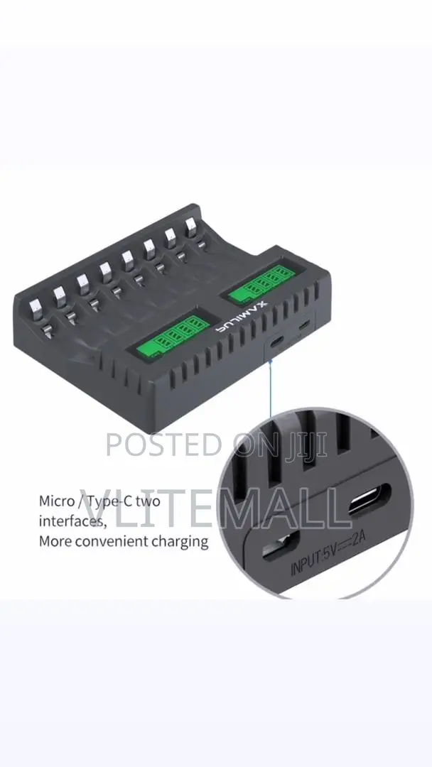 Pujimax 8-Slot LCD Intelligent Display Charger ( Aa / Aaa )