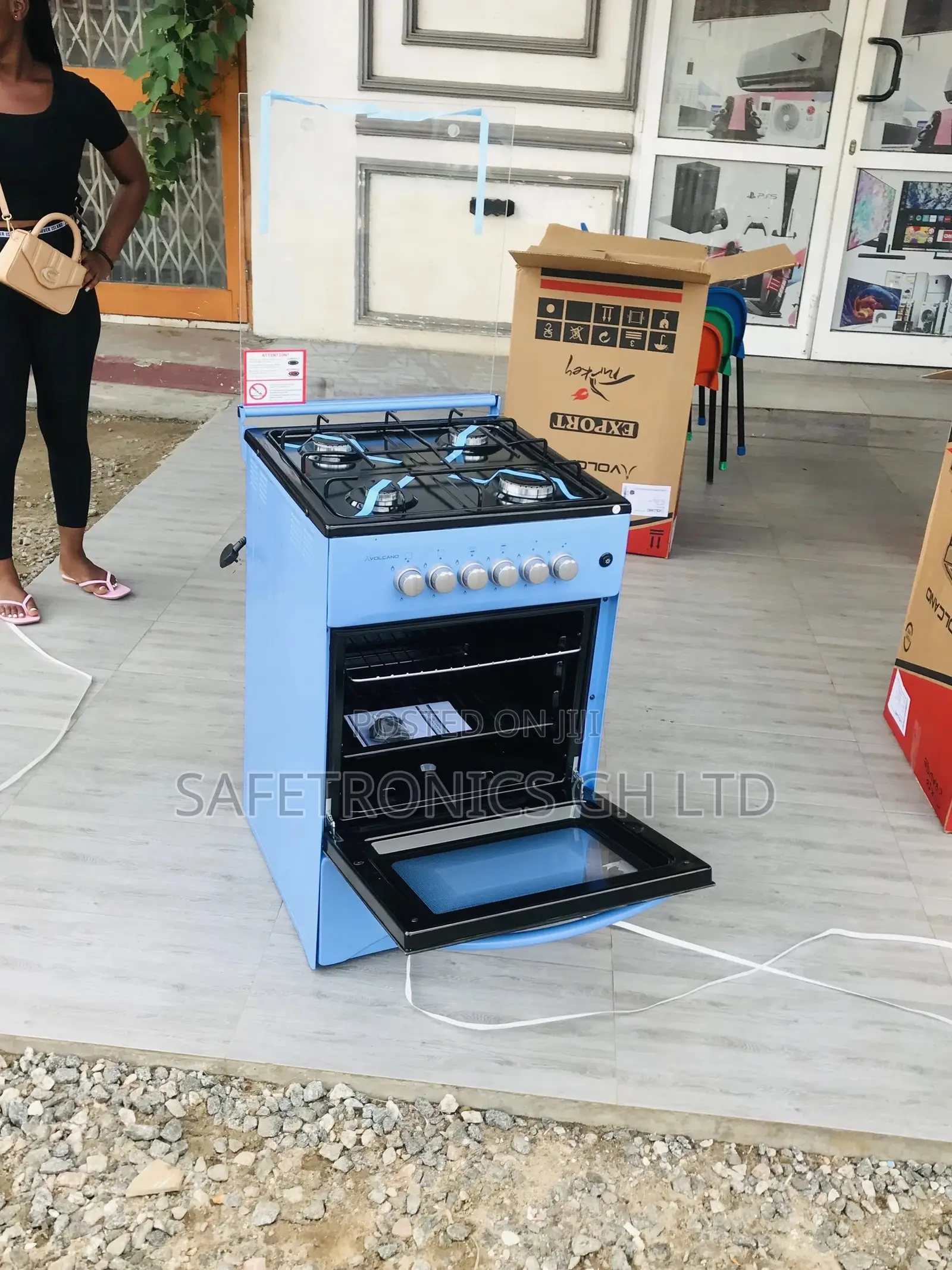 Oven With Grill Volcano Glass Lid 50x50 4 Gas Cooker