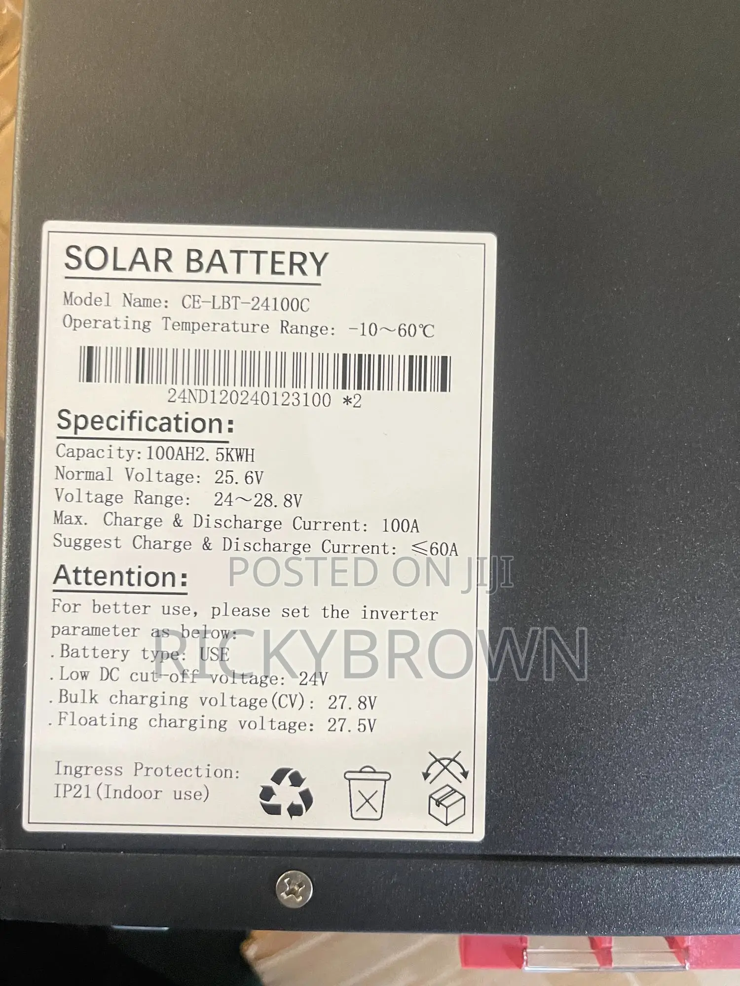24v 100ah (2.5kwh) LITHIUM ION BATTERIES