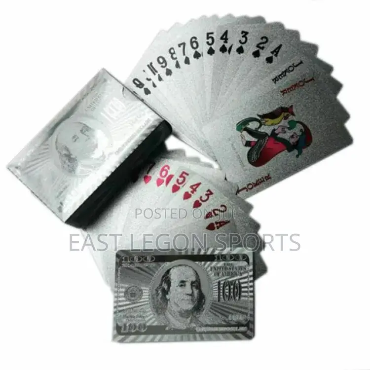 Playing Cards Plastic Poker Spa Game Cards Silver