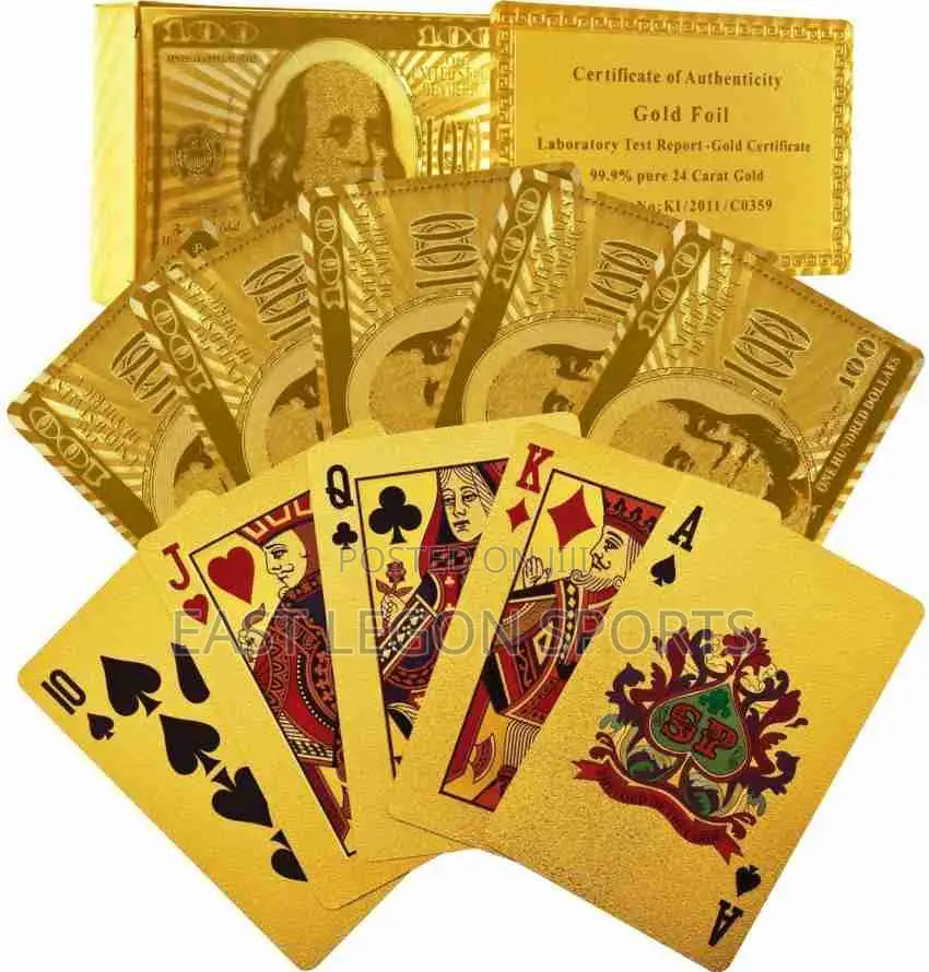 Gold Spa Cards Plastic Type Durable Poker Games