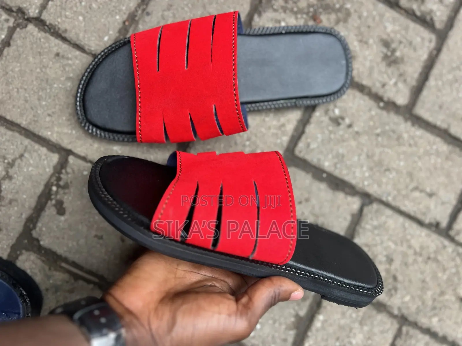 Black and Red Combo Slippers