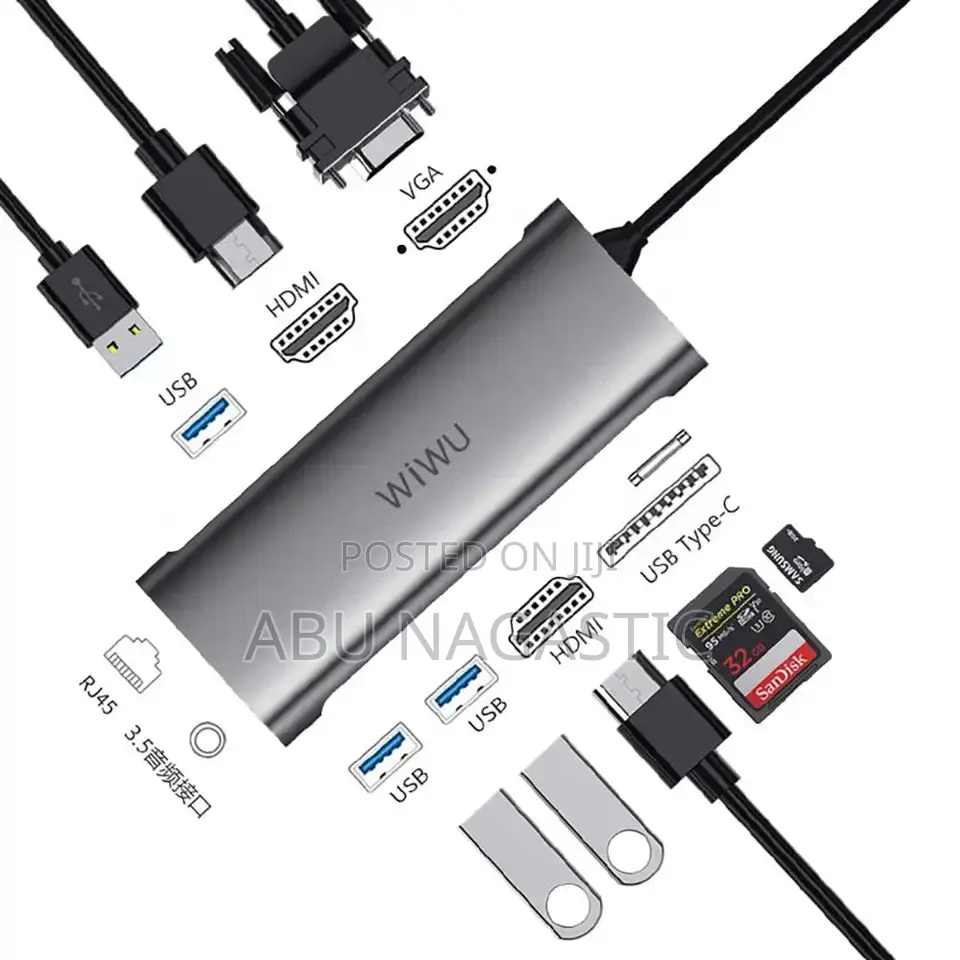 Wiwu USB Hub 3.0 Adapter Dual Type C Hub