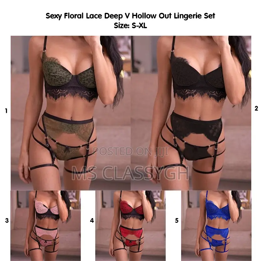 Lingerie Set Lace Sexy 3pcs Erotic Underwear Women Wire Free