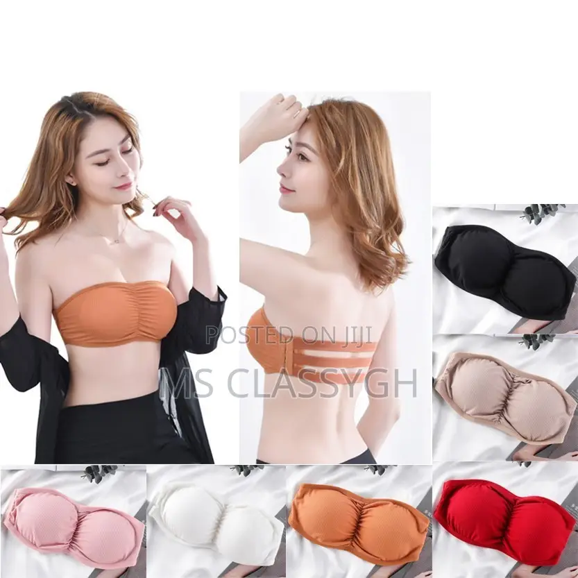 Invisible Strapless Bra, Wrapped Tube Top, Sexy Underwear, L