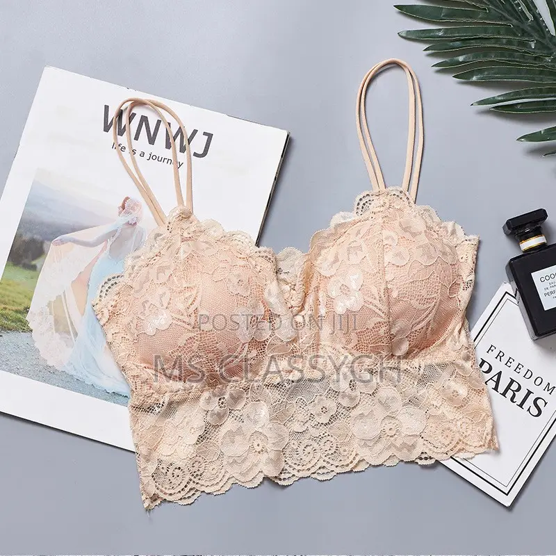 Women Push Up Lace Bra Crop Top Padded Elastic Bralette