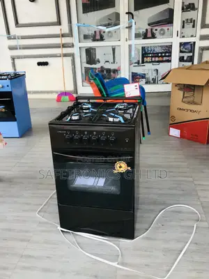 Oven With Grill 50x50 Black 4 Gas Cooker Volcano Glass Lid