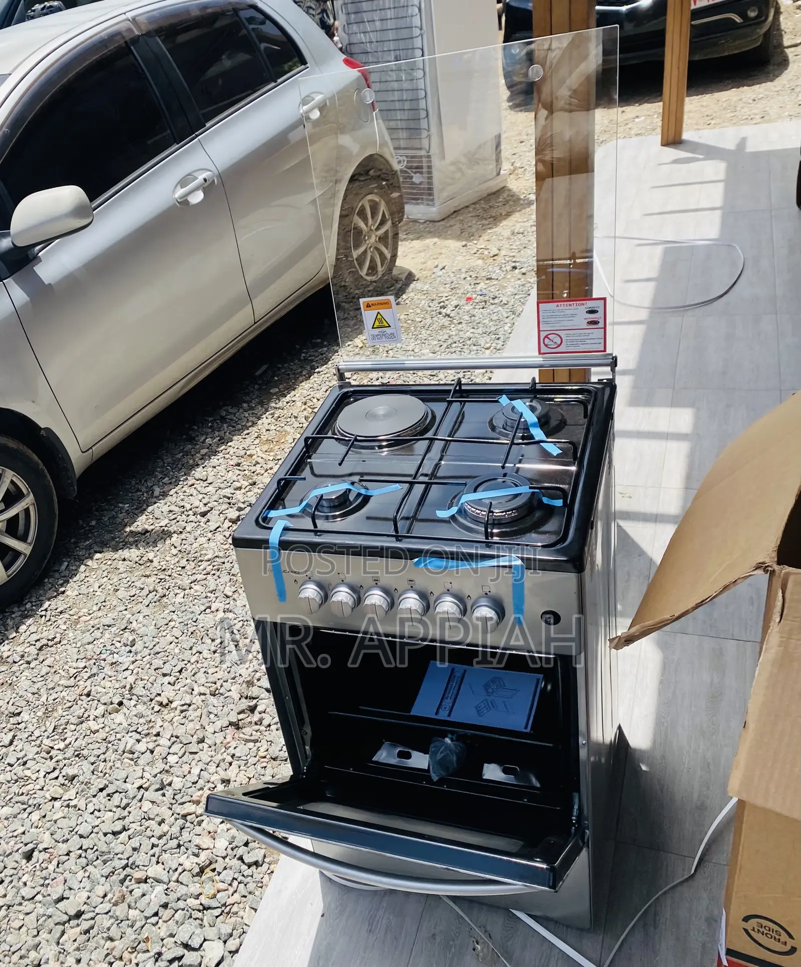 Unique Volcano 50x50 3 Gas + 1 Electric Cooker(Gray).