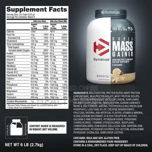 Protein Dymatize Super Mass Gainer Muscle Growth Weight Gain