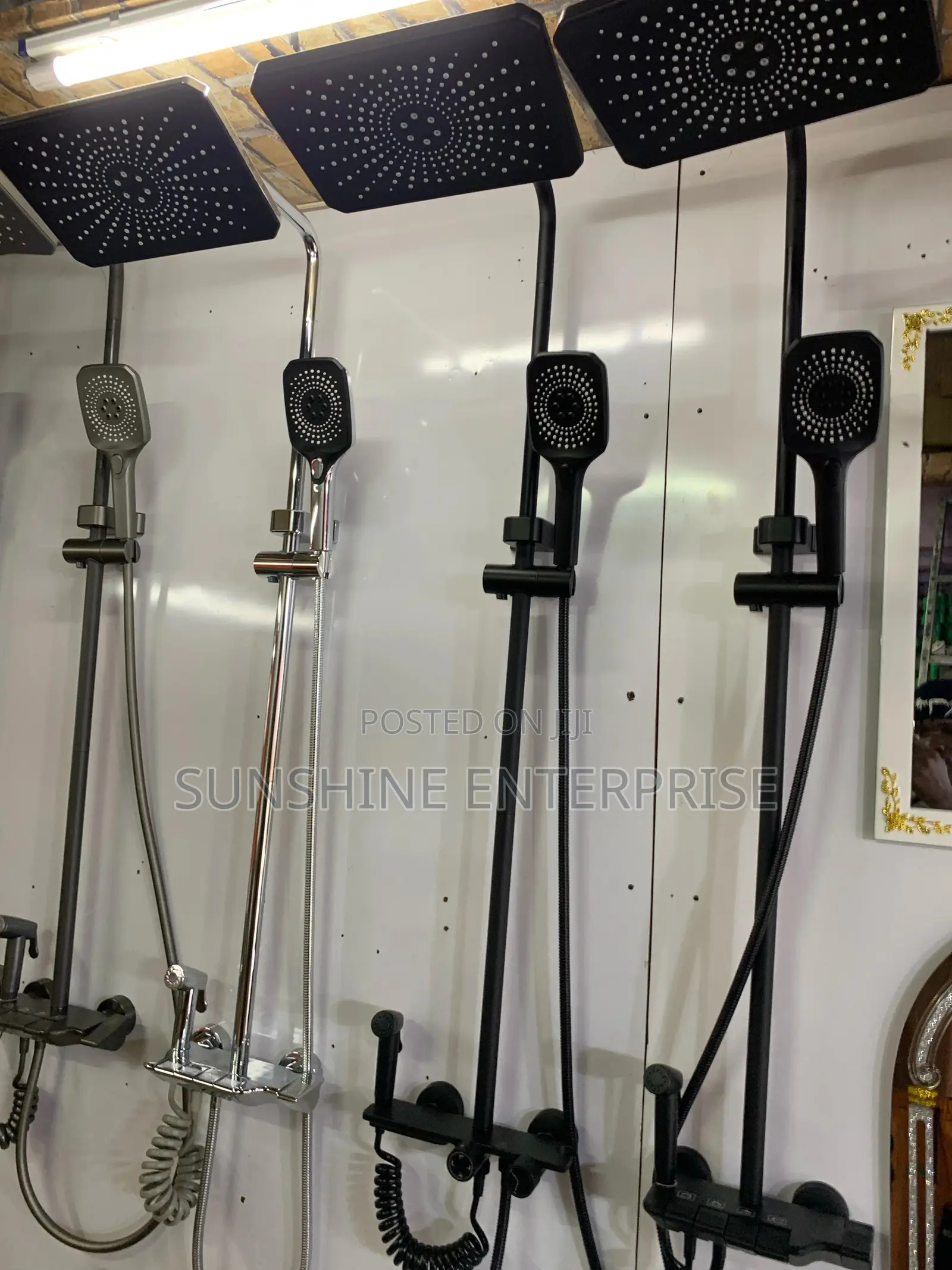 Solid All Black 4in1 Telephone Shower