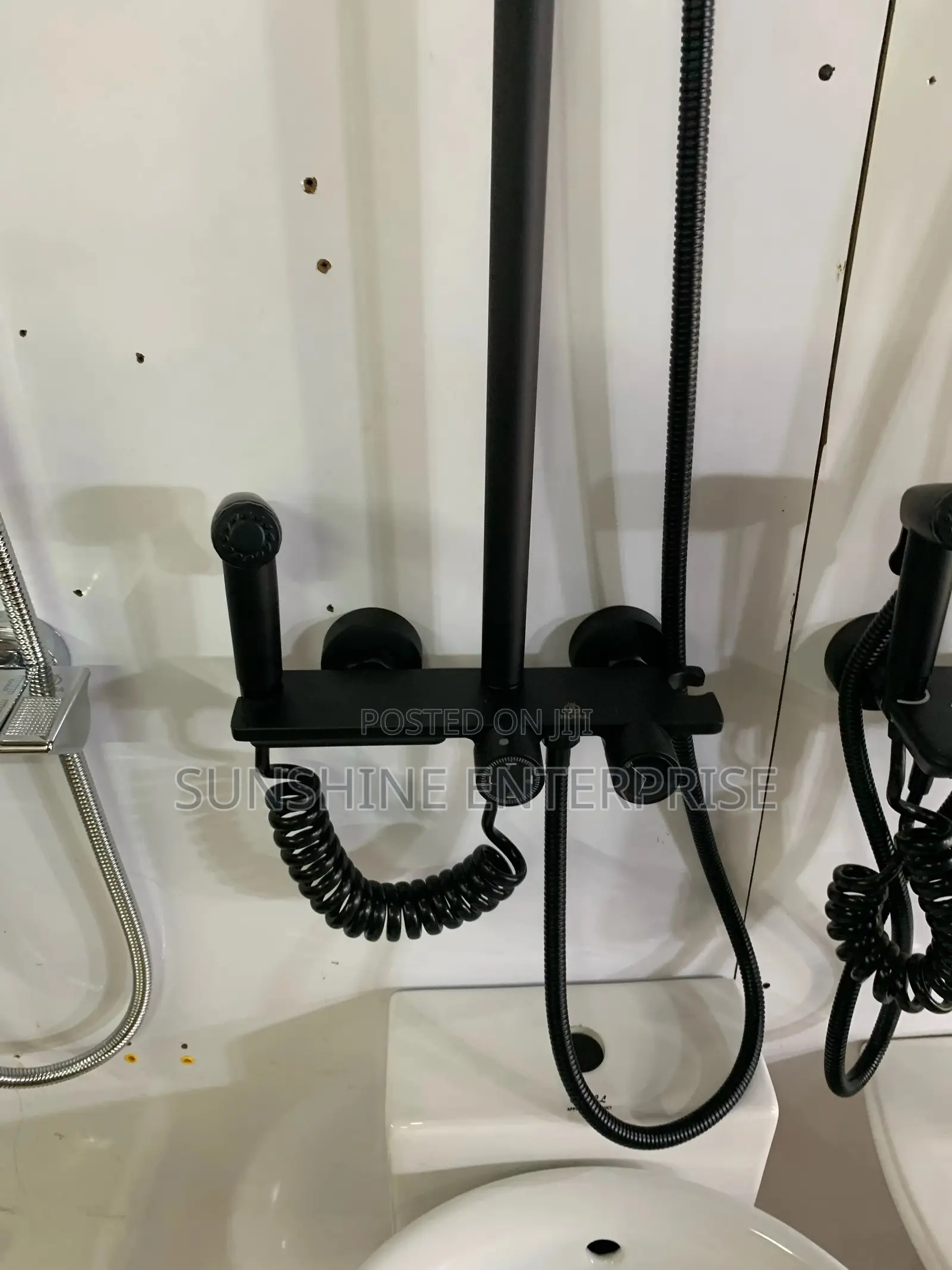 Solid All Black 4in1 Telephone Shower