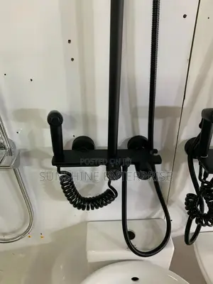 Solid All Black 4in1 Telephone Shower