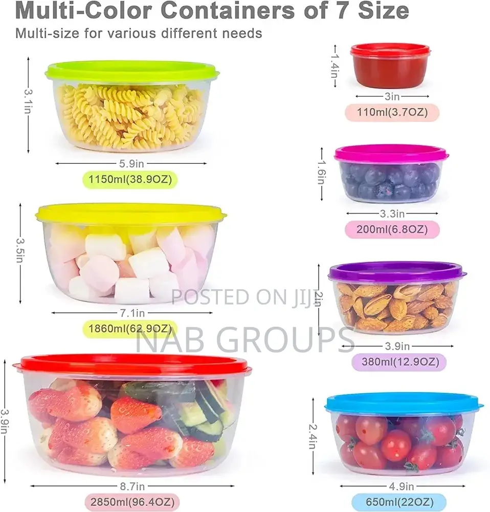 7pcs Food Containers