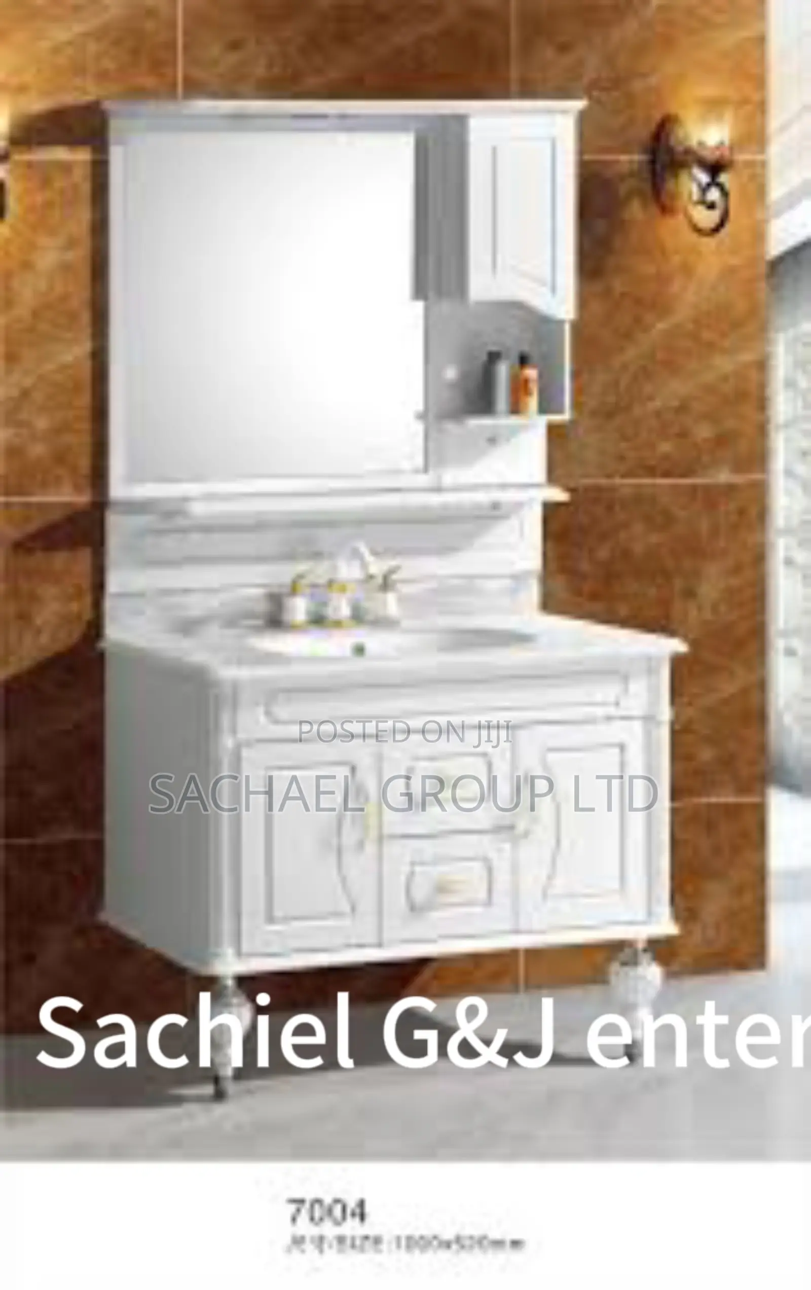 Standing Washroom Cabinets Mirror 80cm