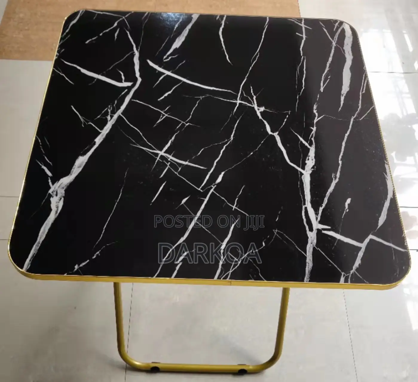 60cm Foldable Table/Faux Marble Folding Table