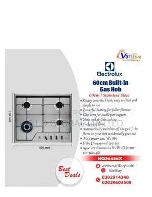 Electrolux 60cm Burner Gas Hob| Stainless Steel