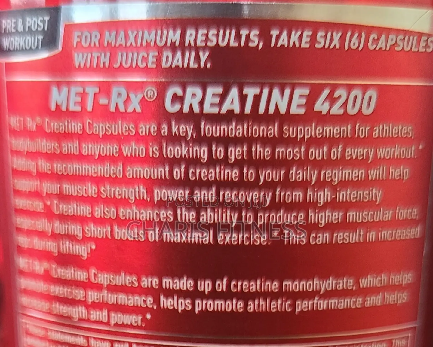 Creatine 4200 (240 Capsules Pre and Post Workout Formula)