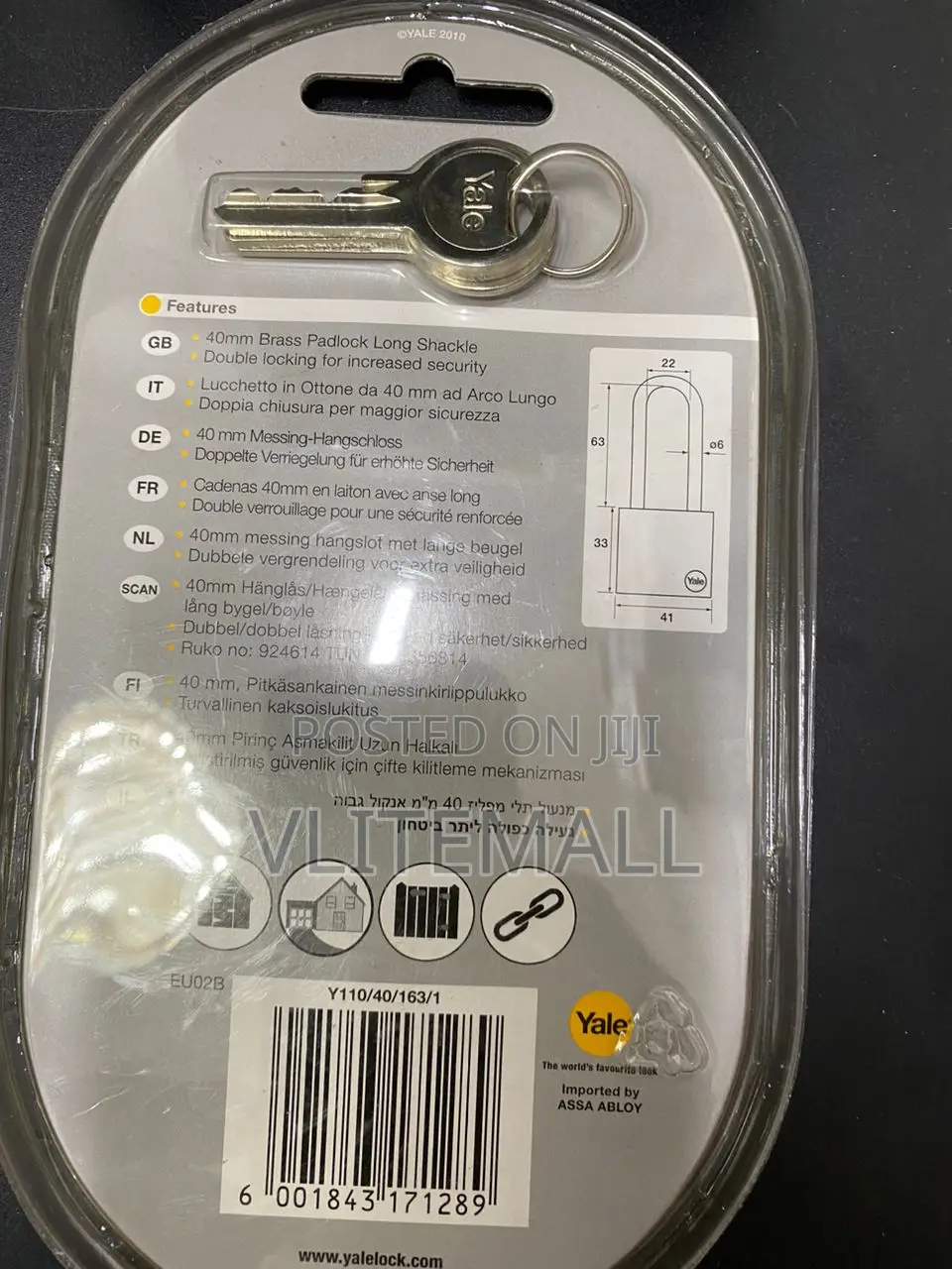 Yale Brass Long Padlock