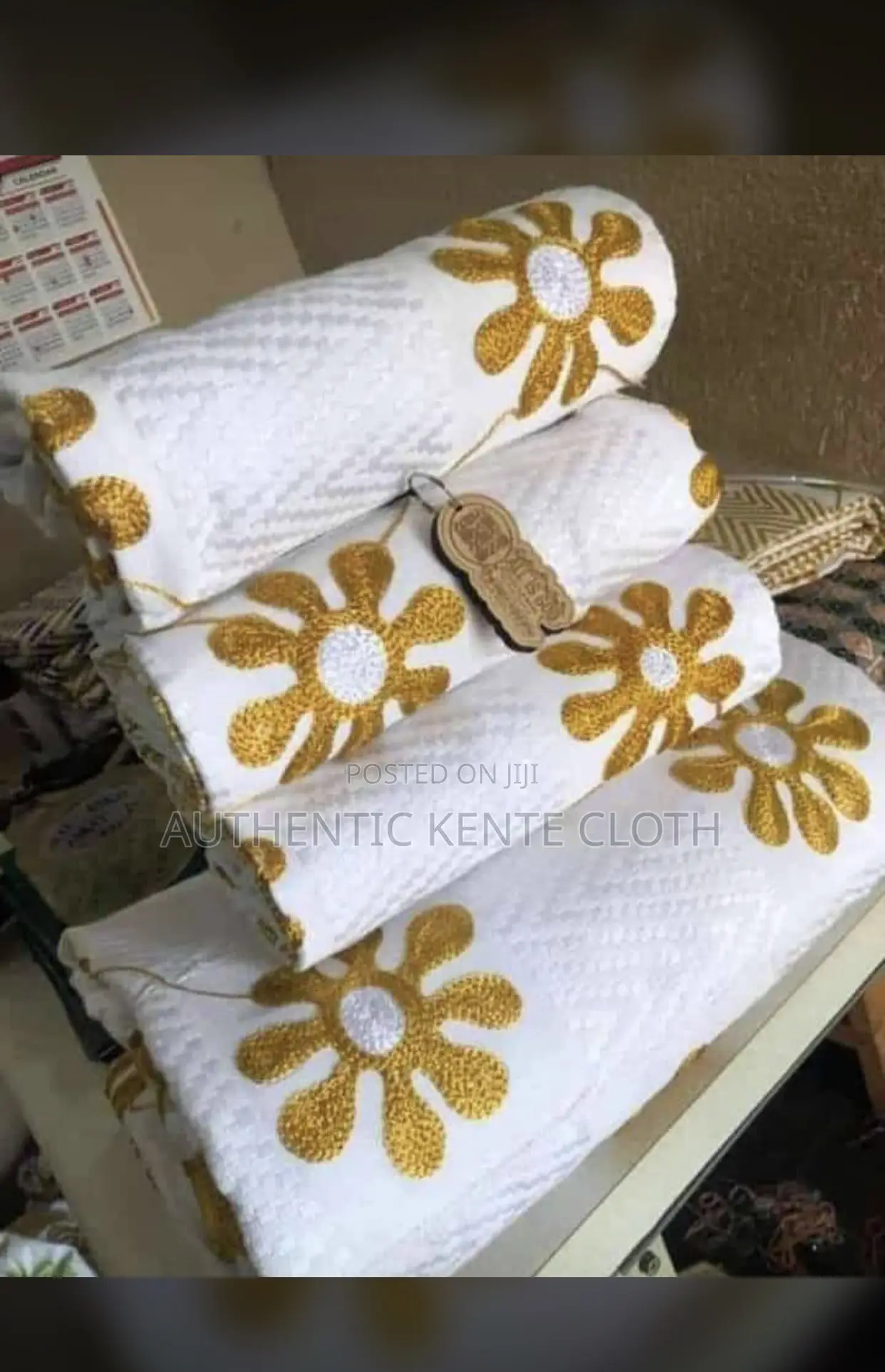 Latex Kente Designs Made of Gye-Nyame Adinkra Symbols