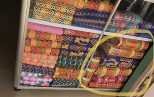 Latex Kente Designs Made of Gye-Nyame Adinkra Symbols