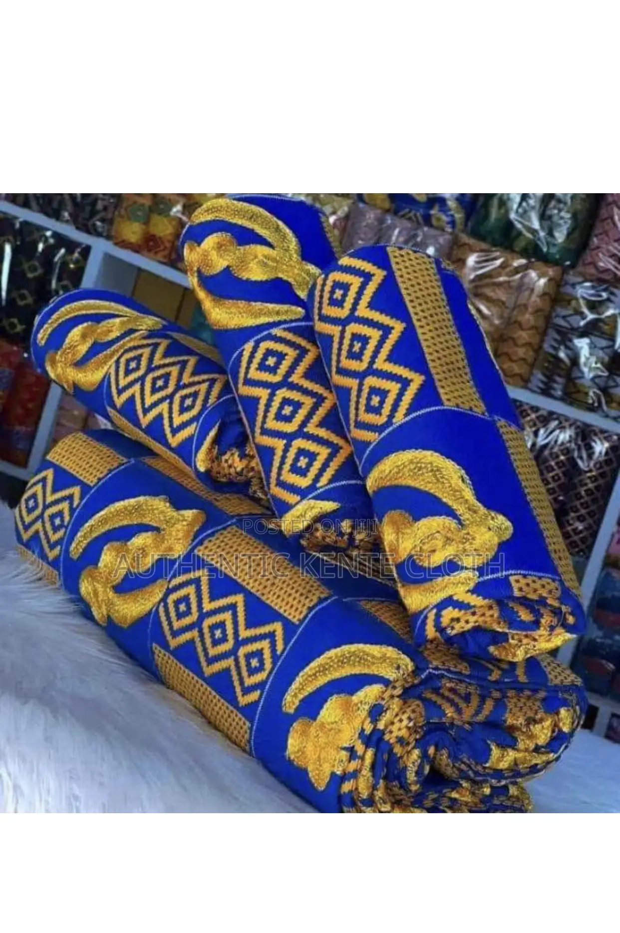 Latex Kente Designs Made of Gye-Nyame Adinkra Symbols