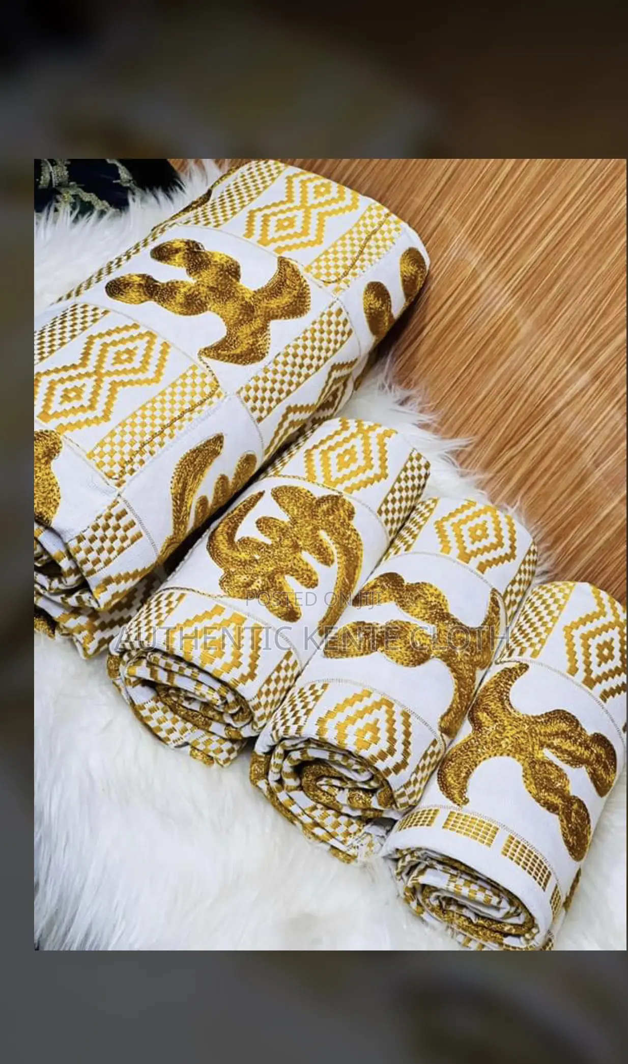 Latex Kente Designs Made of Gye-Nyame Adinkra Symbols