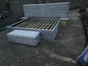 King Size Bed Frame and Two Side Drawer With Ottoman