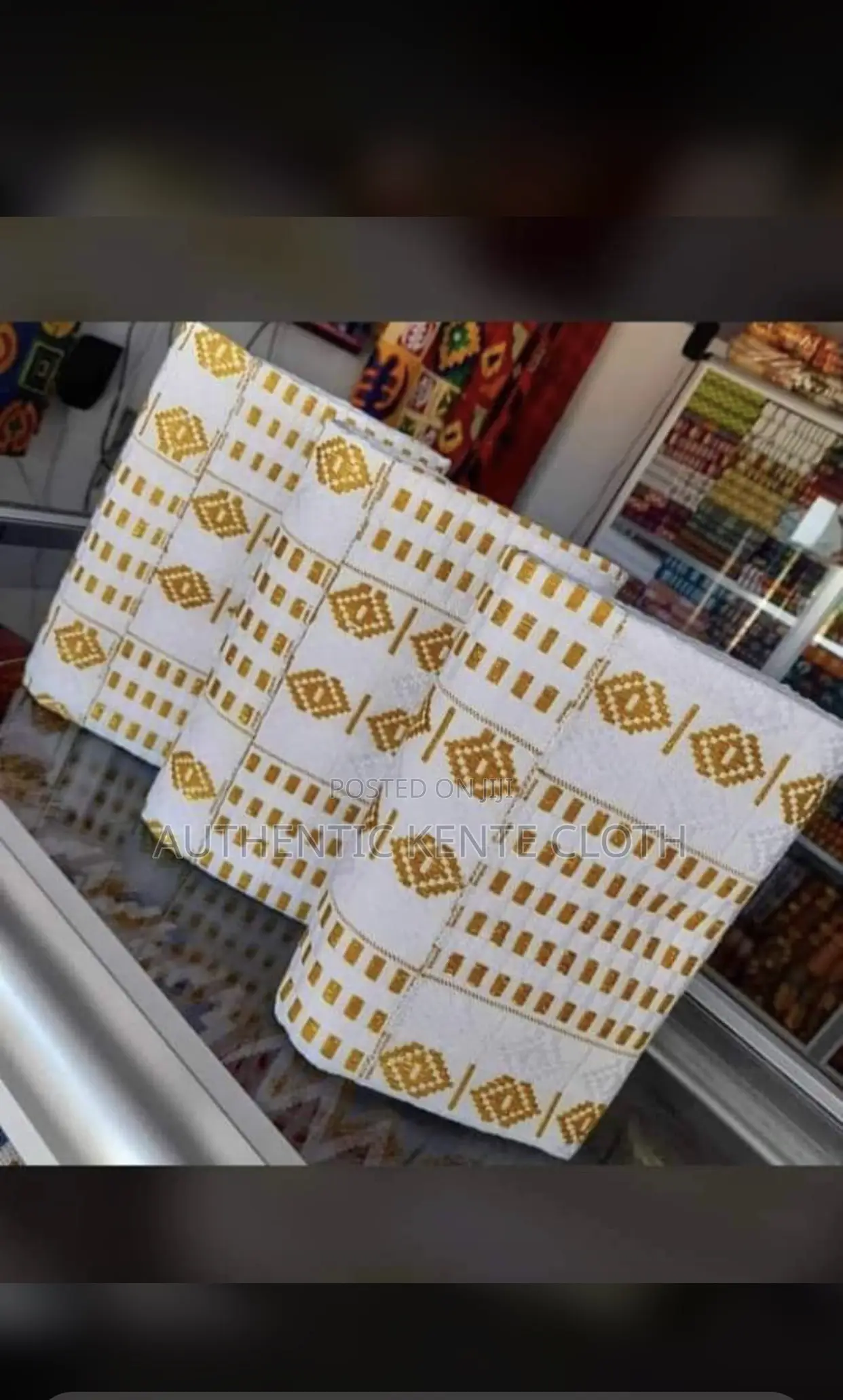 Kente With Customized Ahenema Slippers for Engagement