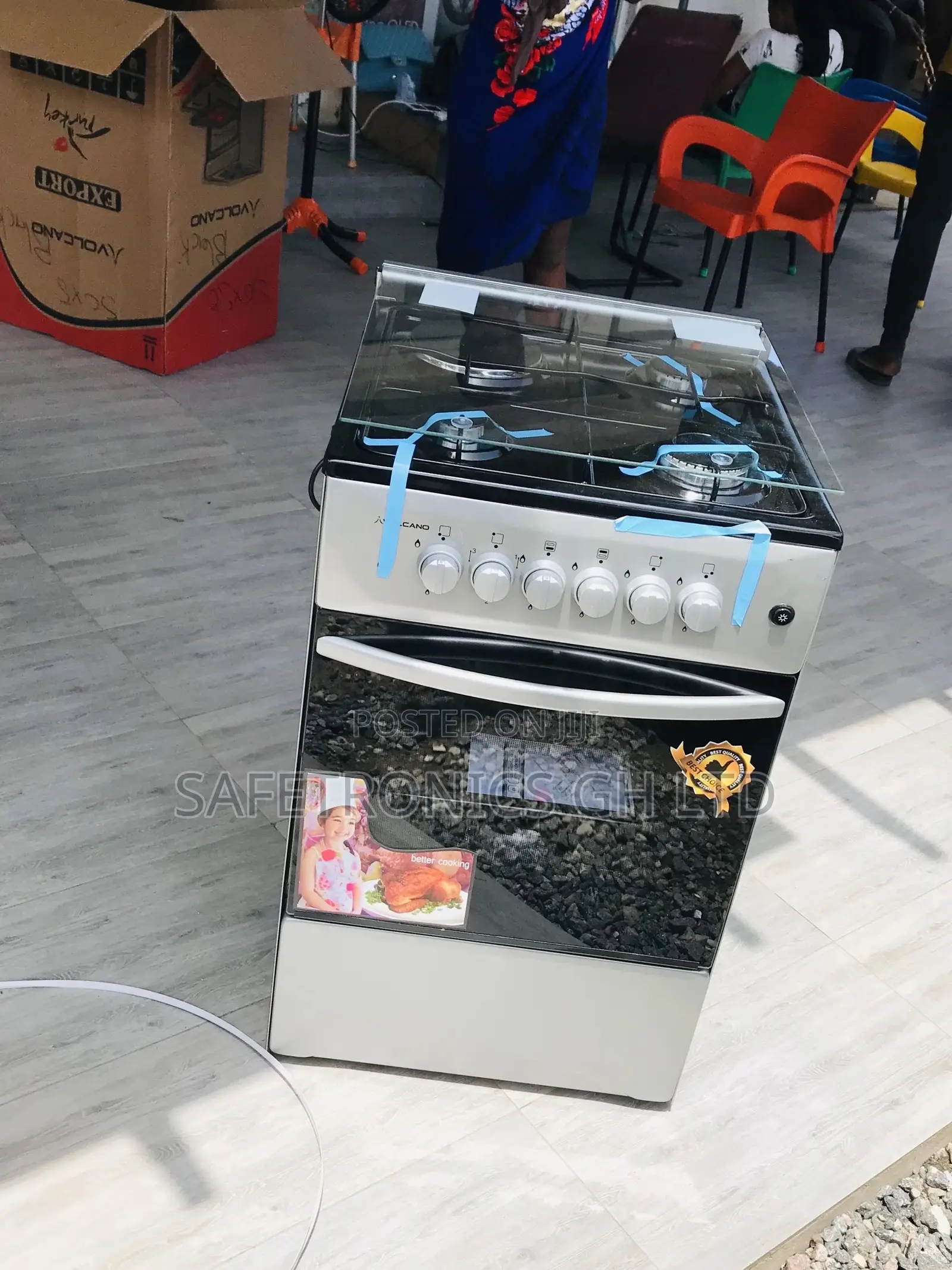 Sealed 50x50 1 Electric Volcano 3 Gas Cooker Oven With Grill