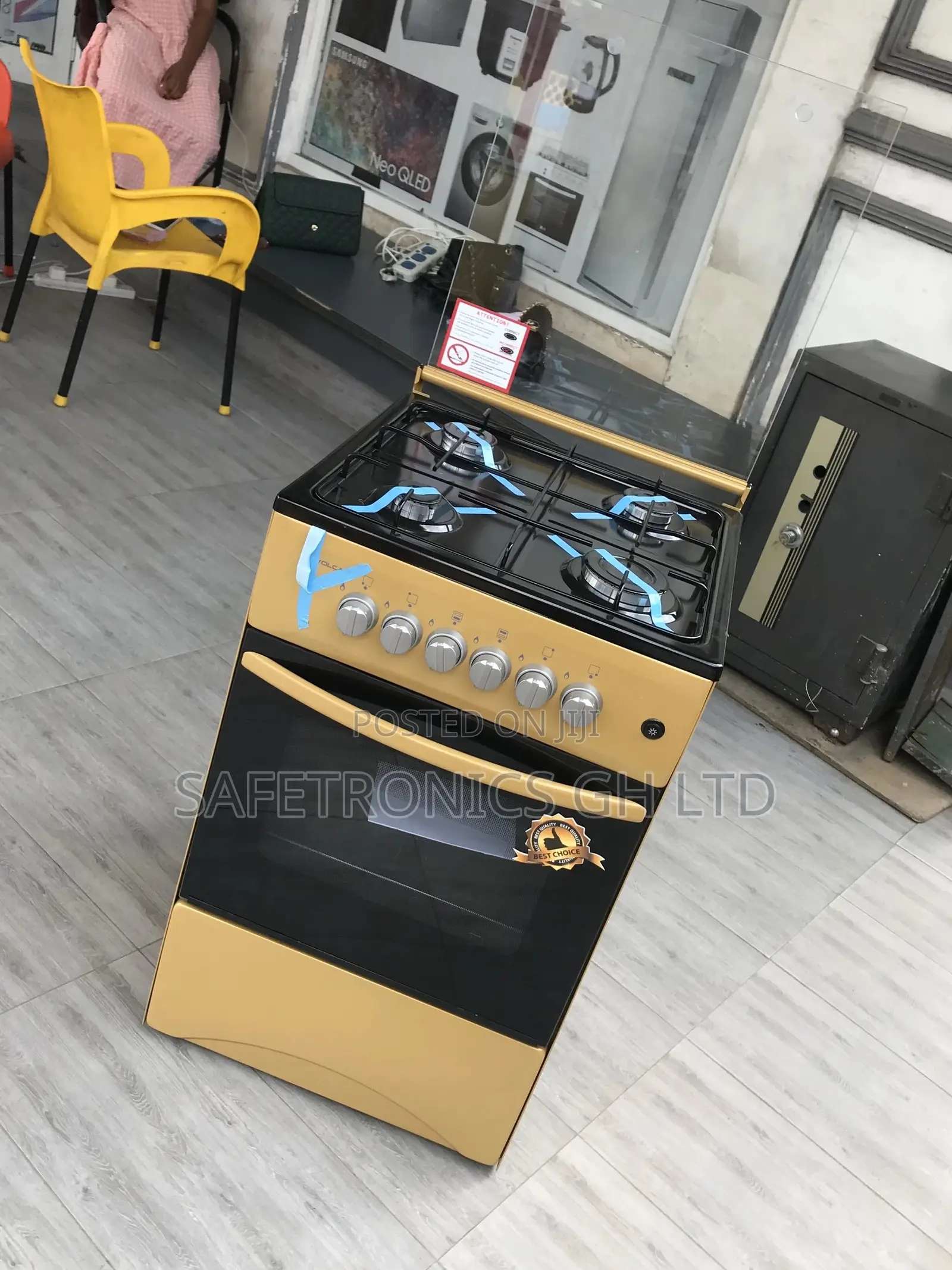 4 Gas Cooker Oven With Grill Volcano Glass Lid 50x50