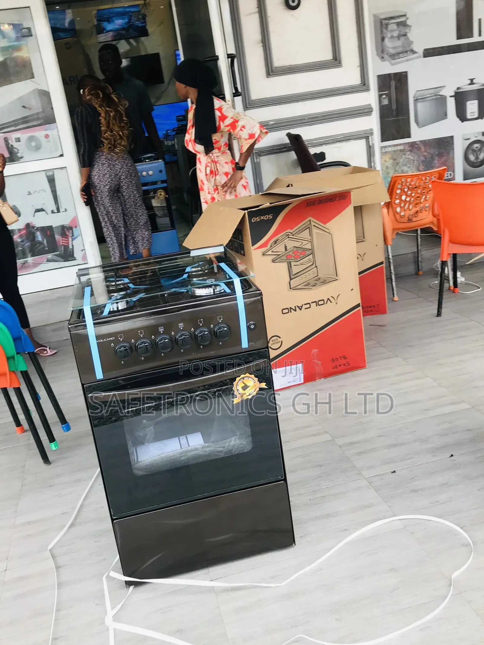 Essential 50x50 4 Gas Cooker Oven With Grill Volcano Brown