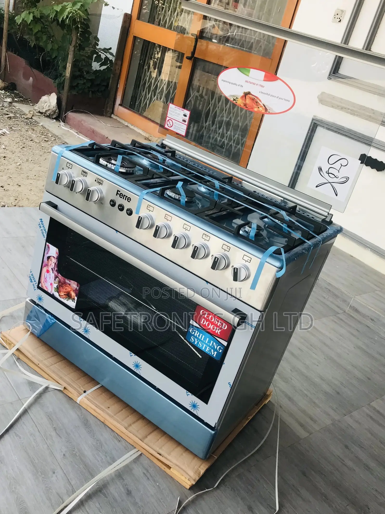 60x90 Oven With Grill Ferre Gray 4 Gas 1 Electric Cooker