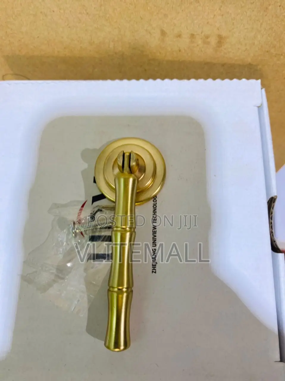Brushed Brass Cabinet Bamboo Handles