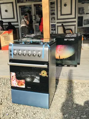 Gray 4 Gas Cooker Oven With Grill 50x60 Volcano Glass Lid