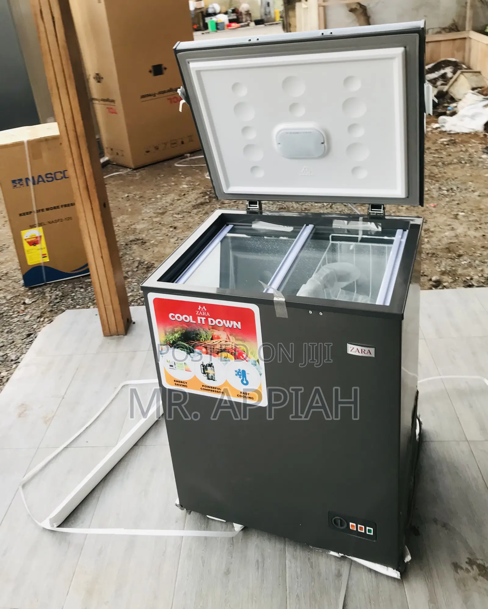 Authentic Zara 1 Door Electric Chest Freezer(Gray).
