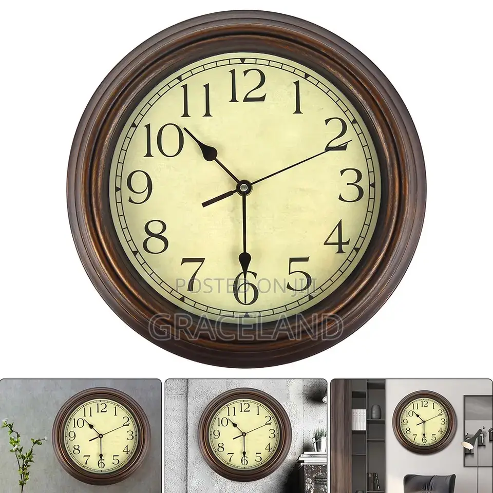 Vintage Living Room Decoration Wall Hanging Clock Silent