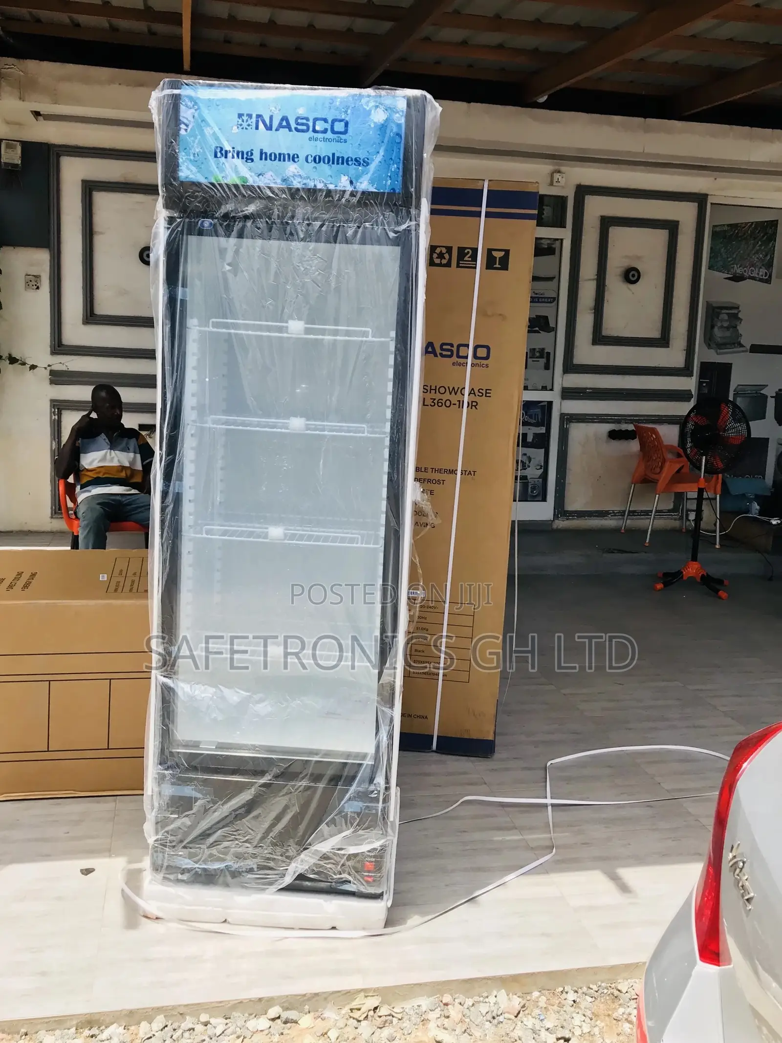 Display Singledoor Nasco Glass Nasfl400-1dr White Fridge