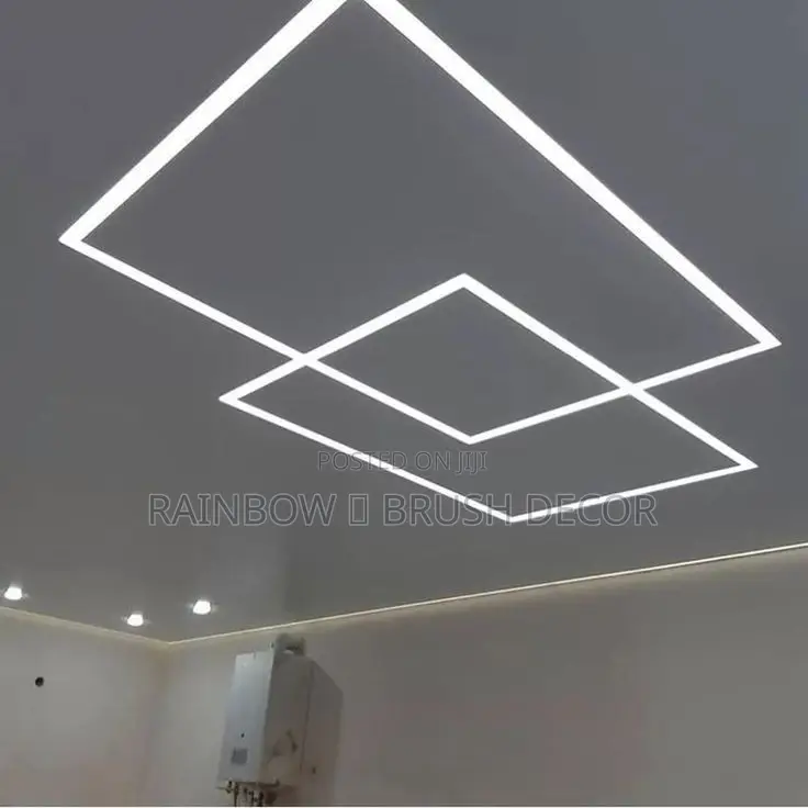 Plasterboard With Aluminum Profile Led Lights Design