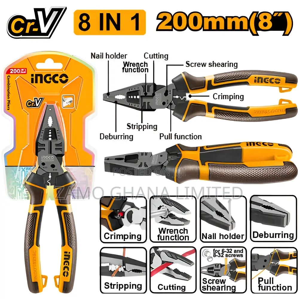 8-in-1 Multi-Function Combination Pliers - Hmfcp28200