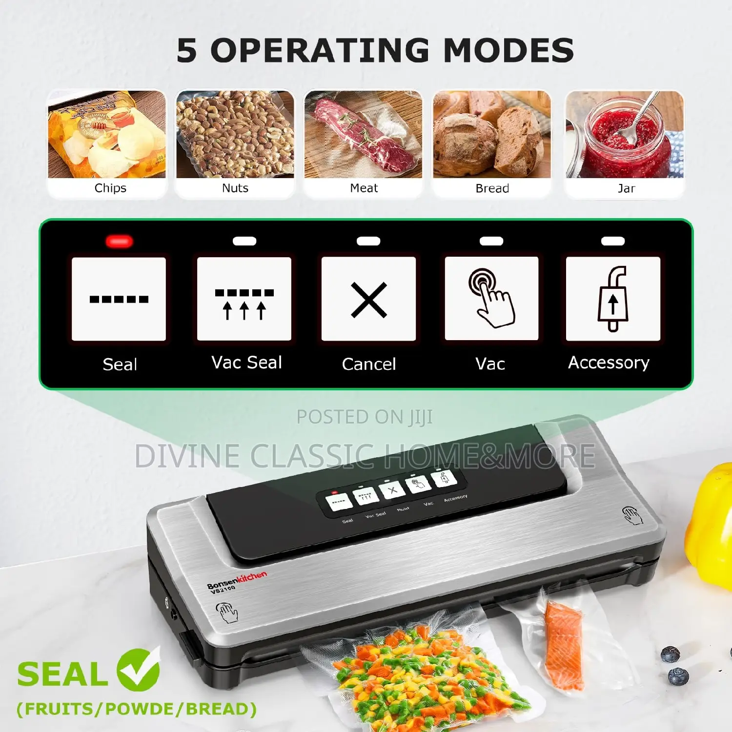 Bonsenkitchen Dry Vacuum Sealer Machine